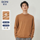 BONI/堡尼 羊毛衫男 秋冬商務(wù)休閑圓領(lǐng)毛衣男士簡(jiǎn)約保暖針織衫新品 駝色 180