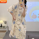 REJIP韓版可愛睡裙女夏季短袖棉質(zhì)2024年新款睡衣春秋款少女夏天家居服 Q1625 L【建議100-120斤】