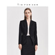TIE FOR HER 羊毛無(wú)領(lǐng)簡(jiǎn)約設計感百搭高級職場(chǎng)通勤女士西裝外套 黑墨色 S