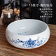 恒古（Heregur）杯洗水洗容器青花陶瓷筆洗魚(yú)缸茶洗茶道茶具零配件茶碗茶海水盂茶杯盆器皿煙灰缸復古 青花牡丹-10英寸