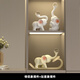 雅尊（AZERA）寓意好的大象如意中式擺件招財創(chuàng  )意客廳玄關(guān)鞋柜裝飾喬遷新居禮品 如意象+情侶象[套裝]