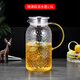 76茶業(yè)涼水壺耐熱高溫玻璃杯冷水壺北歐家用大容量錘紋果汁杯水壺茶具 大雨滴錘紋壺 1900ml 1只