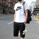 耐克（NIKE） 男裝運動(dòng)夏季新款運動(dòng)服時(shí)尚LOGOT恤休閑半袖寬松短袖短褲套裝 單件/白T恤 2XL