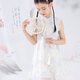 多妙屋女童連衣裙夏季國(guó)風(fēng)中式漢服兒童公主裙大童旗袍裙11951幽藍(lán)140