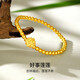 夢(mèng)金園 黃金手鏈足金蓮花手鏈5D硬金圓珠手飾女款禮物