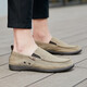 回力中老年一腳蹬懶人鞋韓版套腳男鞋輕便防滑平底鞋駕車(chē)鞋純色帆布鞋 912卡其色 45