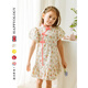 happyology英國女童連衣裙碎花有機棉旗袍裙子兒童印花短袖連身裙 邱園五彩花 86 (86cm)
