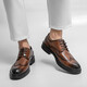 藝佰健男士皮鞋春季新款商務(wù)正裝鞋英倫雕花布洛克潮鞋百搭復古時(shí)尚尖頭真皮休閑男鞋 棕色 41