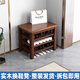 奈作實(shí)木換鞋凳家用可坐鞋柜坐凳一體入戶(hù)進(jìn)門(mén)口鞋架多層穿鞋凳收納凳 胡桃色三層60cm