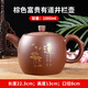 勤郎超大號容量紫砂壺1000ML井欄壺彩繪中式陶瓷大茶壺茶壺泡茶器手把 棕色富貴有道井欄壺 1000ml