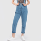 艾格休閑褲女2024春新品女裝時(shí)尚百搭高腰寬松薄款簡(jiǎn)約背帶牛仔連身褲 牛仔藍 40L