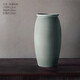 九土手工粗陶花瓶擺件日式禪意花器家居復古花插茶桌上室內插花道器皿 灰綠色 大號
