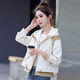 桂雪格春秋季短外套女裝2024新款韓版寬松小個(gè)子短款風(fēng)衣女士夾克衫上衣 米白色 L （110-120斤）