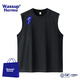 WASSUP HERMU官方背心男女夏季肌肉訓(xùn)練健身運(yùn)動(dòng)籃球?qū)W生簡(jiǎn)約無(wú)袖重磅純色t恤 黑色 L（推薦120-140斤）