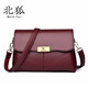 北狐女包真皮單肩斜挎女包軟皮包時(shí)尚百搭新款女神節女士包中年女包 紅色