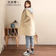 衣典零一（LEDIALYI）棉服女中長(cháng)款2024冬季女裝新款時(shí)尚休閑洋氣寬松棉襖棉衣加厚外套 米色 L （推薦112-128斤）