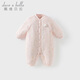 戴維貝拉（DAVE＆BELLA）初生嬰兒連體衣新生兒睡衣洋氣寶寶衣服外出服秋冬新款爬服 小兔印花DB4238364-A 73cm（建議身高66-73cm）