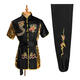 武術(shù)服裝成人兒童學(xué)生武術(shù)練功表演服刺繡龍南長(cháng)拳演出服中國風(fēng) 大龍黑 180