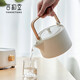 言和堂 電陶爐煮茶壺套裝泡茶家用陶瓷燒水壺辦公室煮茶器新家喬遷禮物 小敘燒水壺（棉白）
