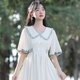 DOGHC12女大童連衣裙13初中學(xué)生15少女孩日系16學(xué)院風(fēng)娃娃領(lǐng)短袖中長(zhǎng)裙 871綠色【關(guān)注店鋪-優(yōu)先發(fā)貨】 160 (M) 建議90-115斤