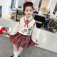 G.DUCKKIDS童裝女童學(xué)院風(fēng)套裝春秋款兒童衣服女孩秋裝中小童女寶洋氣三件套 紅色三件套 110 建議身高100-110體重30-40斤