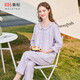 美標商場(chǎng)同款新款七分袖純棉睡衣套裝女秋冬公主風(fēng)印花全棉外穿家居服 淺紫 XL (170/92A)