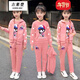 奧米鼠4到12歲11女童裝10春秋季9小女孩8兒童7休閑6衛(wèi)衣服5運(yùn)動(dòng)三件套裝 玫紅色 120