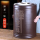 紫來(lái)順 大號紫砂茶葉罐手工刻繪普洱茶缸密封存茶罐儲存罐實(shí)用儲茶罐 禪茶一味（含底座小罐） 80餅