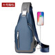 法德陸 男士胸包韓版斜挎包休閑牛津布小包背包單肩包男包胸前包潮 寶藍色大號