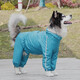 SLPC狗狗雨衣大型犬四腳全包金毛雨衣帶帽子尾罩防水中型寵物雨衣 湖藍(lán)色 8XL（適合約35到55斤）