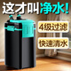 魚呼吸魚缸凈化系統(tǒng)過濾器 水族箱小型草缸外置循環(huán)桶 中號【裸桶無濾材】推薦魚缸：80-100cm