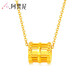 阿梵尼足金黃金小蠻腰吊墜女轉(zhuǎn)運(yùn)珠項(xiàng)鏈鎖骨鏈時(shí)尚網(wǎng)紅套鏈 大版小蠻腰吊墜+18K金閃o項(xiàng)鏈