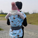 優(yōu)恩蓓春秋寶寶背巾老式背帶嬰幼兒背布傳統(tǒng)背扇云貴川渝小孩背袋薄款 彩虹熊 藍(lán)色