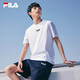 FILA斐樂(lè )官方男裝短袖t恤夏季運動(dòng)T恤男短袖純棉休閑上衣男 標準白-WT 180/100A/XL