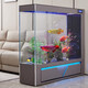 金點(diǎn)尚品輕奢新款生態(tài)超白魚(yú)缸水族箱客廳屏風(fēng)輕奢缸客廳隔斷金魚(yú)缸小戶(hù)型 灰色 100X40X130