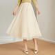 金菊特價(jià)款菱格提花純色百搭A字百褶裙2026秋季兩面穿女半身裙短裙 白色 M F(165/88A)