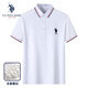 U.S. POLO ASSN.短袖POLO男士保羅青年商務(wù)休閑翻領(lǐng)上衣T恤男裝海瀾白色 XL