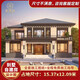 匠墅居 農村自建房設計圖新中式風(fēng)格二層別墅設計圖紙2102497復式挑空客廳大露臺全套施工效果圖紙 定制設計