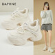 DAPHNE達芙妮休閑鞋女春款新款女鞋學(xué)生女生春秋厚底增高百搭運動(dòng)老爹鞋 米色 38 (240mm) 標準碼