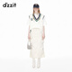 DZZIT地素運動(dòng)長(cháng)裙春秋松緊抽繩腰簡(jiǎn)約時(shí)尚設計女 米白色 M