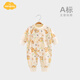 Aengbay昂貝 嬰兒衣服新生兒連體春季純棉無(wú)骨寶寶睡衣哈衣爬服初生爬服 快樂(lè)浣熊 73cm