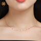 ZJUZ18K金四葉草項(xiàng)鏈女簡(jiǎn)約韓版鎖骨鏈彩金時(shí)尚飾品情人節(jié)禮物送女友 紅四葉草+18k金珠 玫瑰金色套鏈