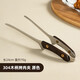 onlycook 食品夾304不銹鋼烤肉夾 韓式木柄燒烤夾煎牛排專(zhuān)用夾子 原色/單個(gè)