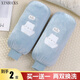 XINBUCKS長(cháng)款毛絨袖套女秋冬學(xué)生羽絨服可愛(ài)韓高顏值袖筒耐臟家務(wù)工作套袖 藍色小熊 長(cháng)款 33*17CM