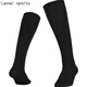 豹步夏季成人足球襪長(cháng)筒襪男足球訓練長(cháng)襪薄款純色運動(dòng)襪子表演襪 黑色