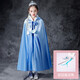 婉凱冰雪奇緣2女童毛領(lǐng)愛(ài)莎公主裙兒童連衣裙艾莎服裝 單層毛領(lǐng)裙+防風(fēng)斗篷+皇冠魔法棒 130