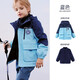 迪士尼男童沖鋒衣款兒童外套秋冬裝新款大童防風(fēng)衣加厚保暖羽絨服童裝 藍色【搖粒絨款】 130
