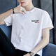 回圖（Huitu）純棉短袖t恤男夏季上衣服男裝大碼打底衫高端美式休閑純色體恤 白色單件 2XL （135-155斤）