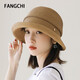 Fangchi赫本風(fēng)遮陽(yáng)草帽女夏天可折疊盆帽漁夫帽女簡(jiǎn)約太陽(yáng)帽休閑女遮陽(yáng)帽 DYM-339榛子黃（幸運） 均碼