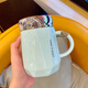 鋼盾 情侶水杯一對情侶對杯水杯創(chuàng)意情侶陶瓷馬克杯辦公室?guī)?藍色430ml